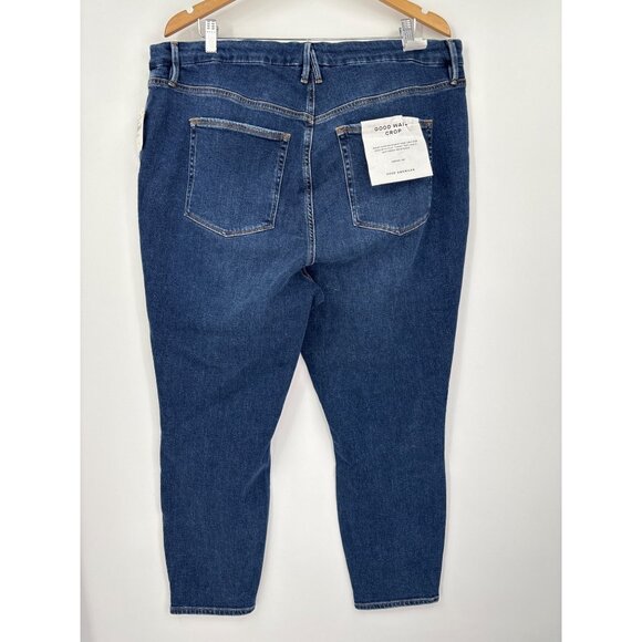 Good American Good Waist Crop Skinny Distressed Jean 22 Plus NEW - Picture 3 of 6